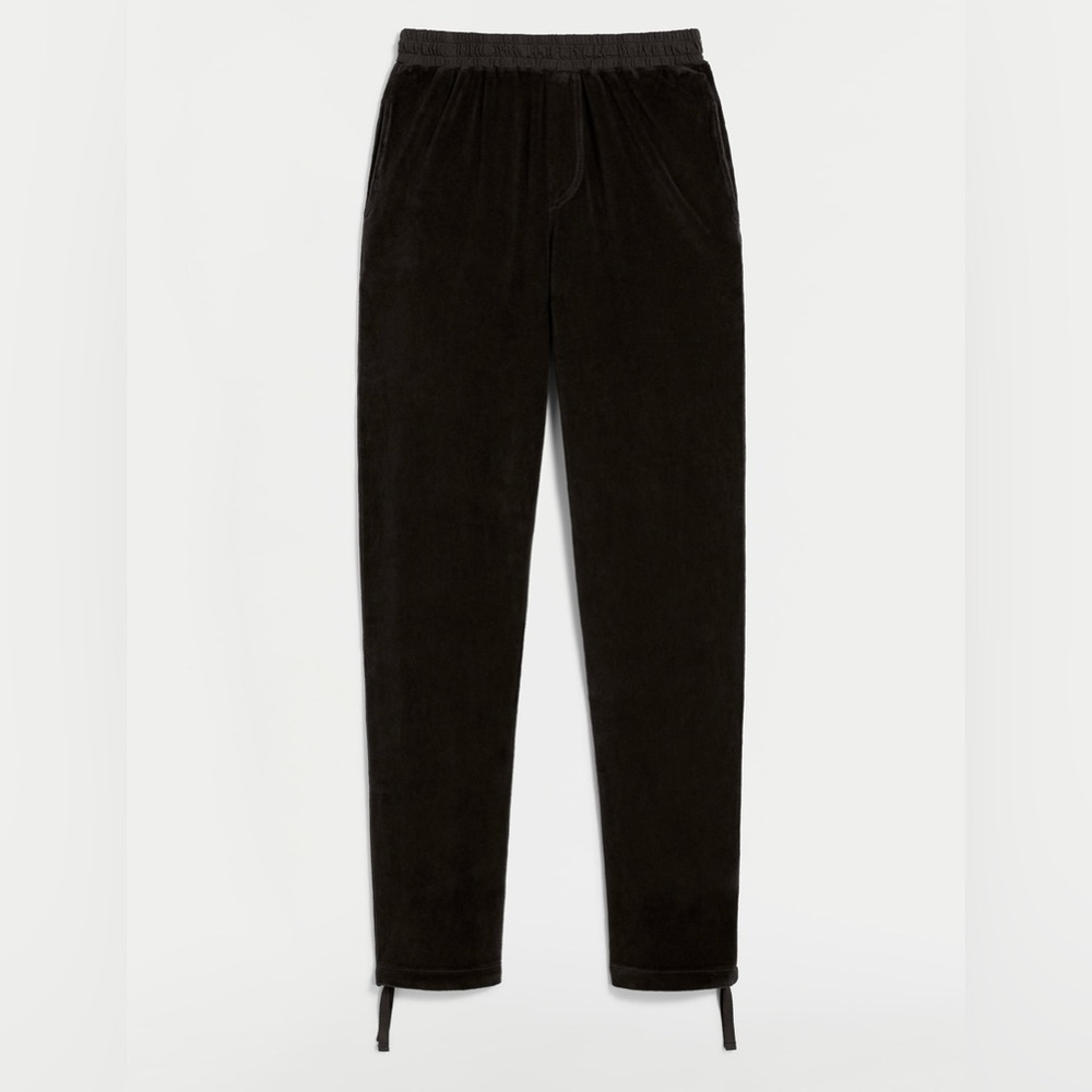 NWT SUZIE KONDI- Unisex Track Pants Velour Black Streetwear Staple Club